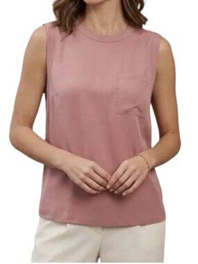 Brunello Cucinelli-New-Dusty Rose Silk Blend Sleeveless Top Sz-Medium